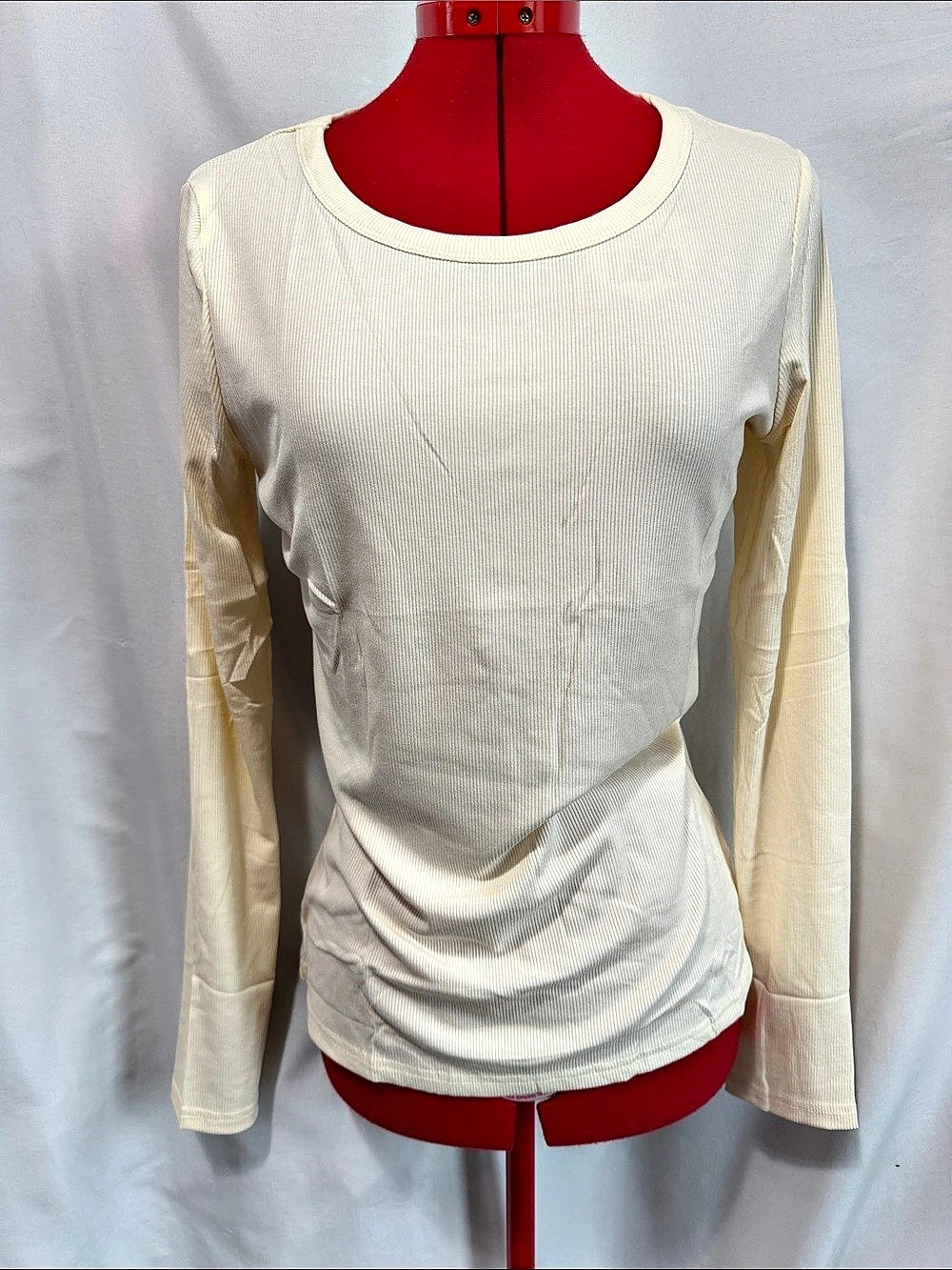 Rib Solo Longsleeve White Size XL
